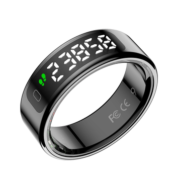 Stainless steel smart health ring with screen display